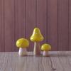 3Pcs/Set Miniatures Wooden Painting Mushroom Ornaments Crafts Kids Gift for Desk Decoration
