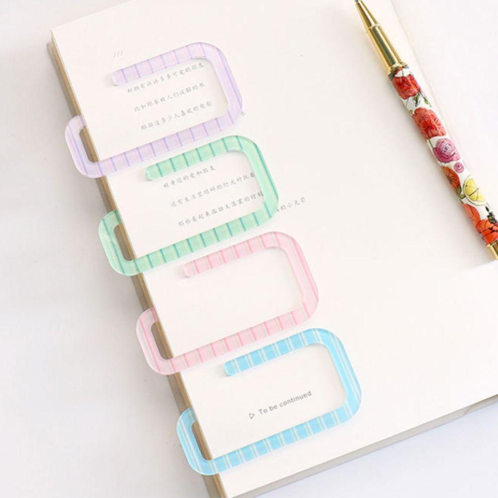 Закладка в форме скрепки, полосатая, креативная, для чтения, мини-маркер страницы книги, книги
