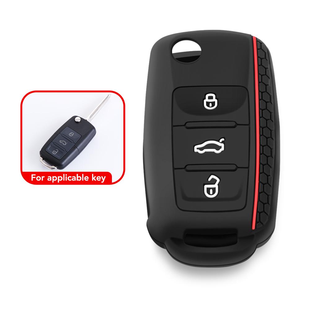 Силиконовый чехол для автомобильного ключа для Vw Polo Bora Beetle Tiguan Passat Golf Jetta Eos Для Volkswagen Skoda Fabia Octavia Крышка корпуса брелка