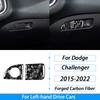 For Dodge Challenger 2015-2022 Forged Carbon Fiber Center Armrest Box Switch Panel Trim Cover Car Interior Accessories Sticker