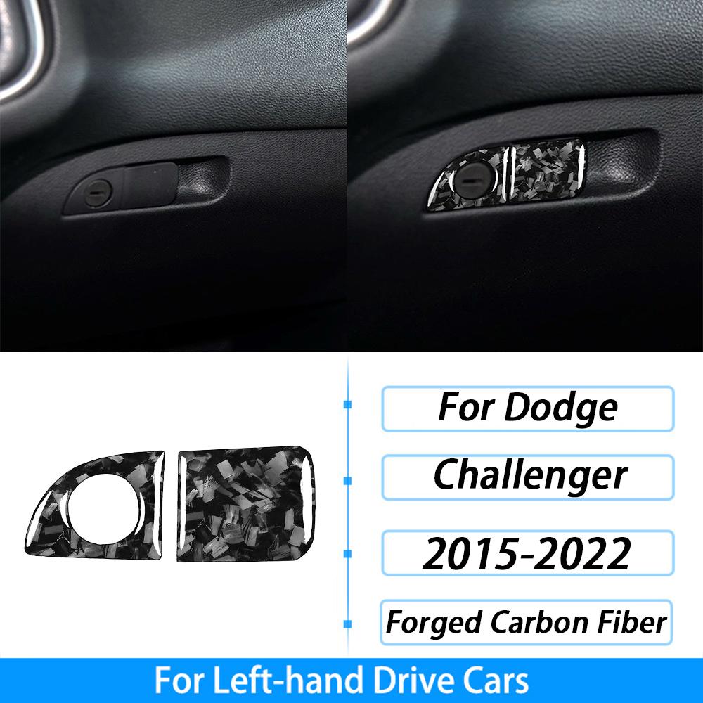 For Dodge Challenger 2015-2022 Forged Carbon Fiber Dashboard Speedometer Panel Decorative Cover Car Interior Accessories Sticker