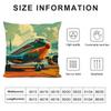 Aircraft Airplane Cool Cushion Cover Soft Plush Fabric Double-Sided Printed Sofa Cushion Cover For All Seasons Home Decor Gift