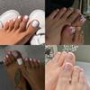 Premium French Solid Color Detachable Fake Toenails - Advanced Wearable Toenail Tips Collection