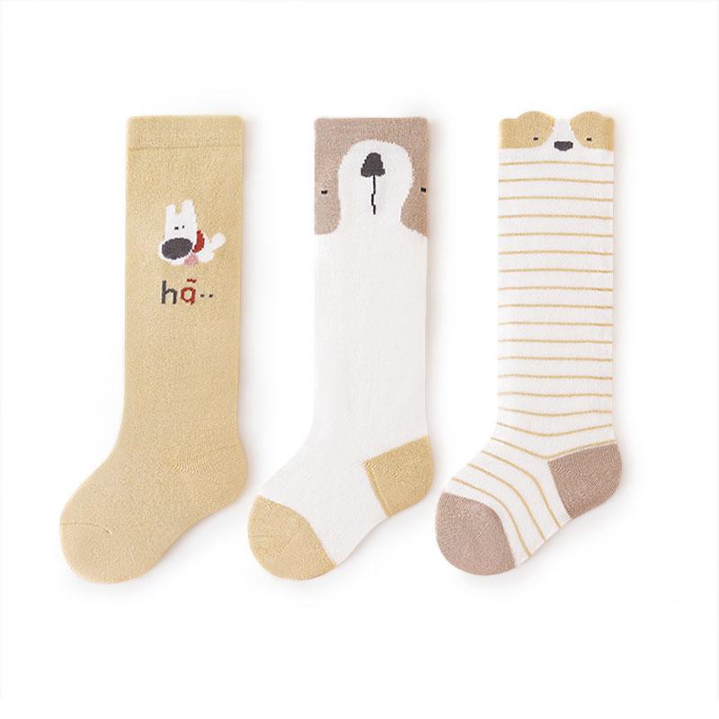 3 пары/лот детские гольфы, хлопковые милые длинные носки с героями мультфильмов для маленьких девочек и мальчиков, высокие гольфы для новорожденных, От 0 до 3 лет
