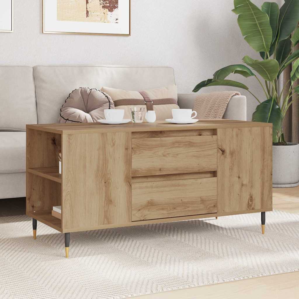 Artisan Oak Coffee Table 102 x 44.5 x 50 cm Wood Based Material
