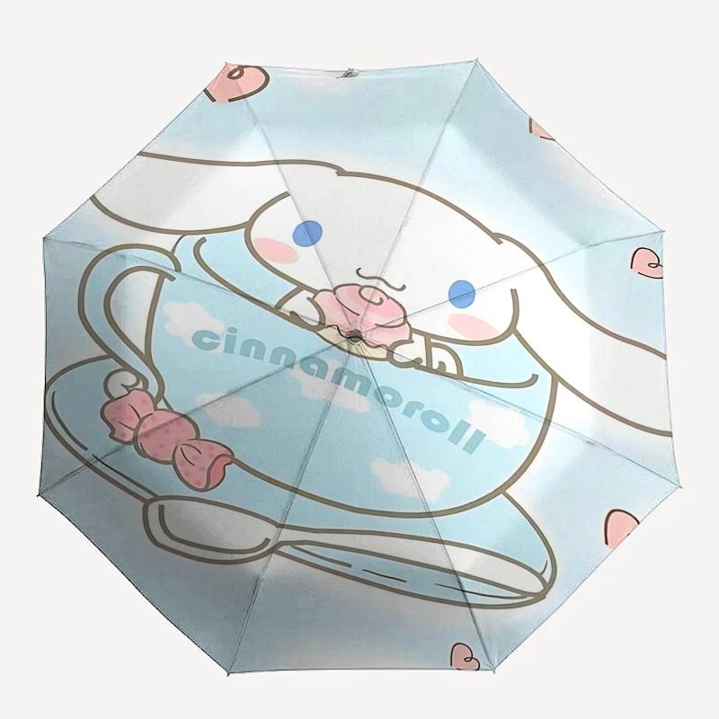 1 шт. Автоматический складной зонт Cinnamoroll, 8-реберный железный каркас, уличный зонт, идеальный подарок для фанатов, путешественников, для ежедневного использования