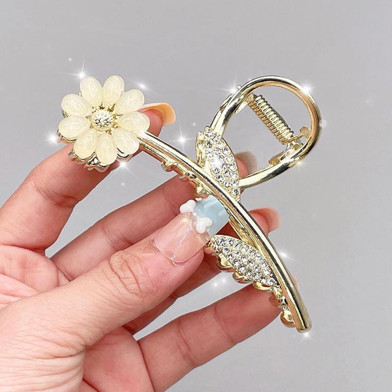 Стильная заколка для волос Fresh Temperament Oil Drop Floral Metal Shark