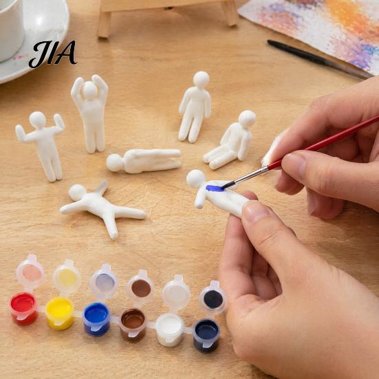 Handmade Art Collection 8Pcs Paintable Blank 3D Printed Chameleon Figurines, DIY Unpainted White Craft Project Model Kit with Painting Brushes,