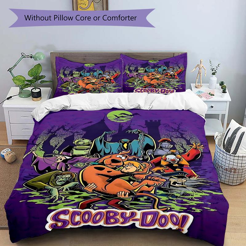 3pcs Scooby Doo Mystery Unfolds Printed Bedding Set, Soft and Comfortable Quilt Cover for Bedroom, Guest Room .H078