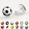 Персонализированные футбольные серьги для женщин, спортивный мяч, гольф, бильярд, волейбол, креативные посеребренные серьги, простые женские украшения XYZ