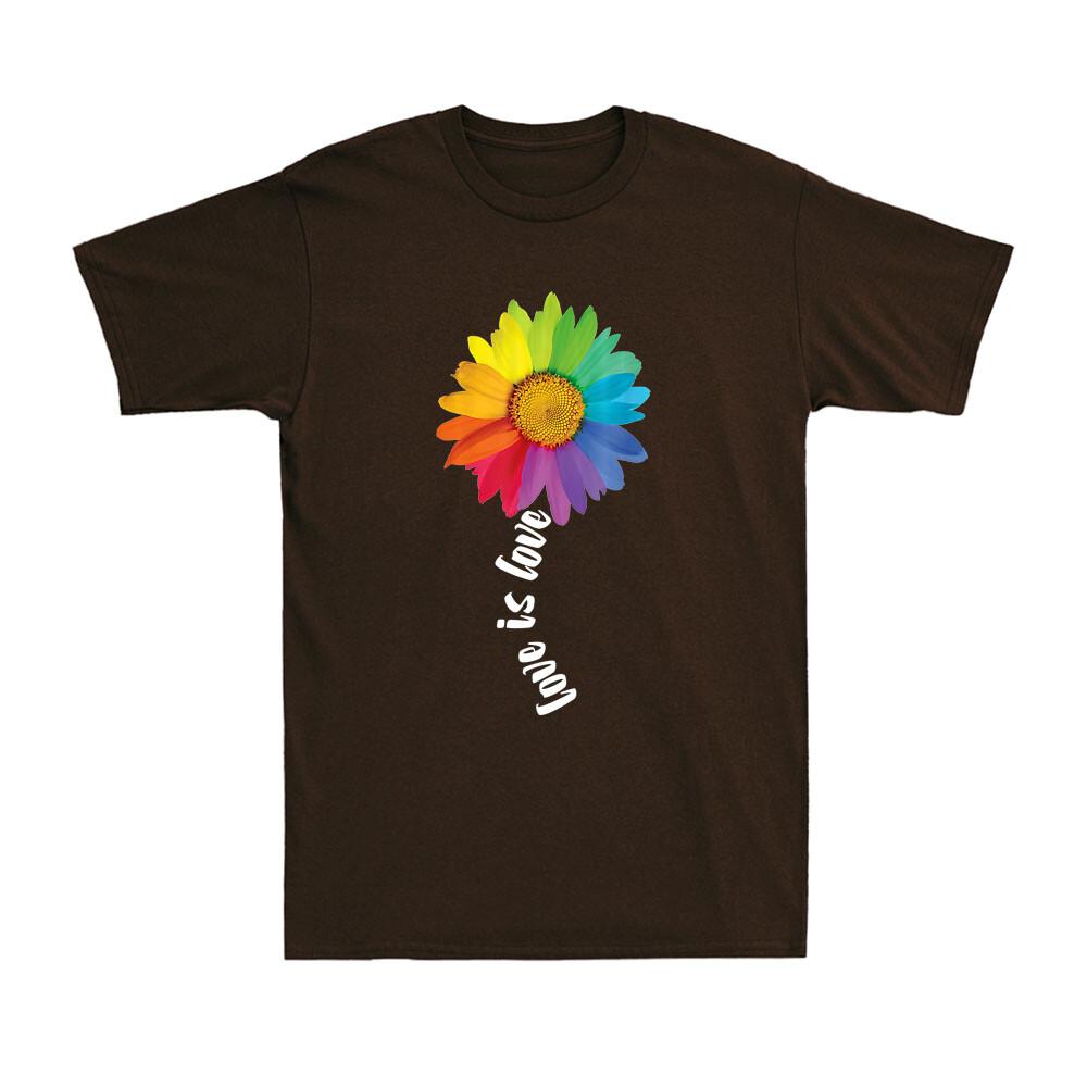 Love Is Love Rainbow Sunflower LGBT Gay Pride Transsexuals Gift Unisex TShirt