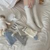Autumn Mid-Leg Socks Cotton Socks Dotted Stripes Simple Socks Cotton Conventional Girly Style