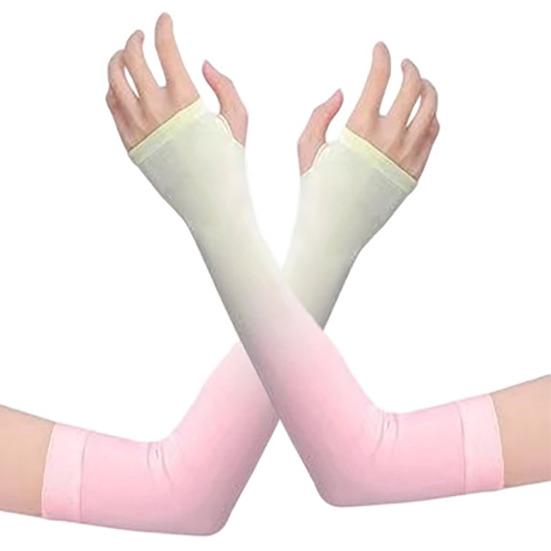 Sun Protection Arm Sleeves, Cooling UV Protection Sleeves, Mosquito Repellent Sleeves, with Thumb Hole, Gradient Colors for Women Summer Cycling