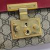 [Pre-Owned] Padlock Metal Lock Logo Chain Canvas Leather Bag - Fair #QJAINX
