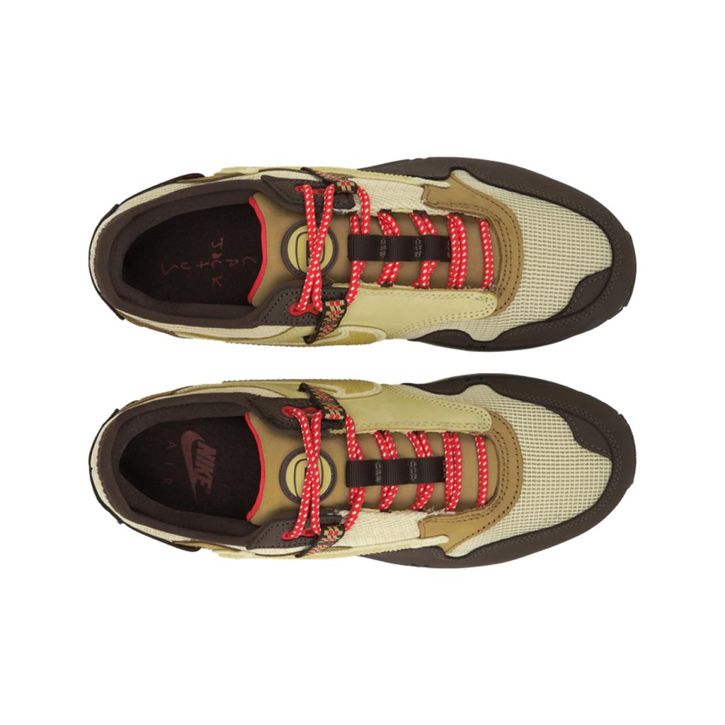 Travis Scott x Nike Air Max 1 Baroque Brown Унисекс Кроссовки Lemon-Drop Wheat Chile-Red DO9392-200