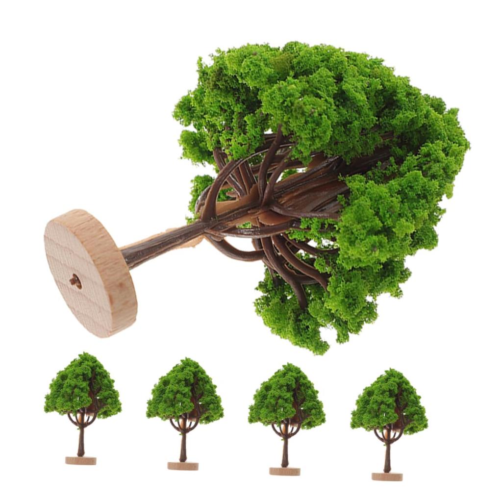 minkissy Miniature Model Tree Durable Artificial Plastic Road Trees for Architectural and Micro Trees 5-Piece Set, Dioramas, Models, Crafts,
