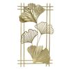 Gold Metal Wall Decor Golden Leaf Wall Hanging Decor Art Sculpture with Frame for Living Room