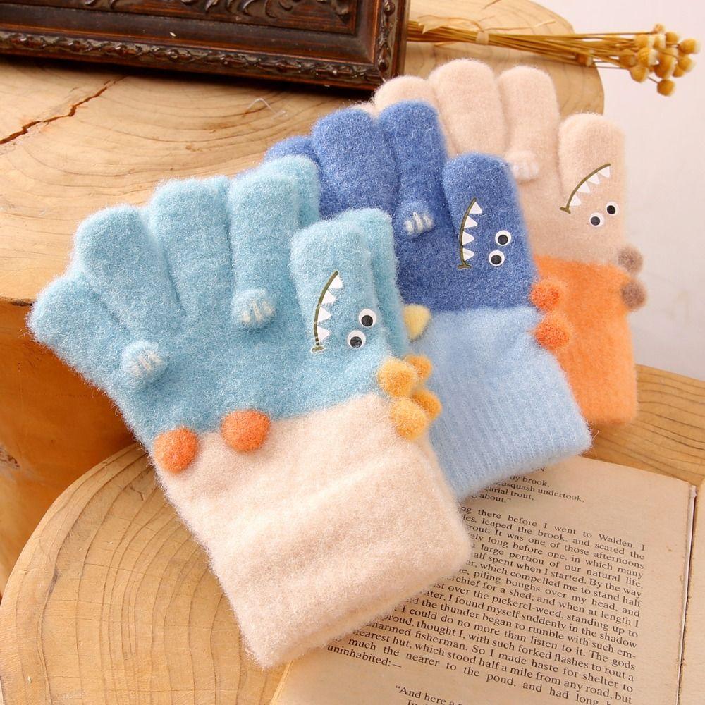 Thickened Plush Gloves Children's Warm Tools Warm Full Cover Glove Gifts Winter Children's Gloves