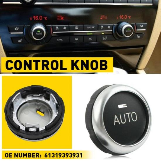 For BMW X6 X5 5/6 AC Climate Switch Control Knobs Rotary Buttons Black+Silver H