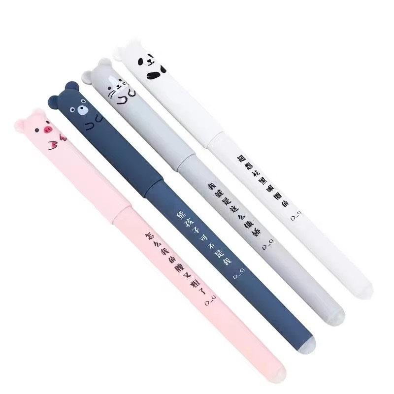 4/8/12/16/20/24pcs Animals Panda Erasable Gel Pen Black Erasable Pen Refills Rods Washable Handle School Supplies Stationery