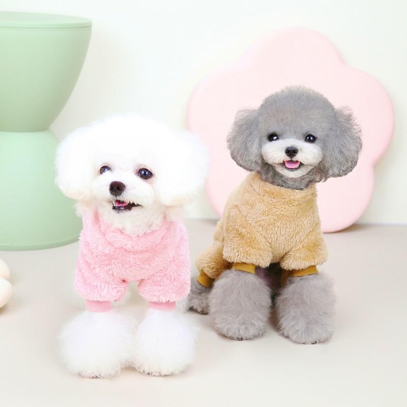 Комбинезон для собак, флисовая зимняя одежда для собак, теплое пальто для щенков, пижама для четвероногих питомцев, костюм чихуахуа, одежда для кошек с D-образным кольцом, пуловер