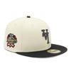 New Era 59FIFTY Los Angeles Dodgers ONSPOTZ LA 7 Cap with Up and Down Side MLB Los Angeles Dodgers Cap, Exclusive, Chrome/Satin Black, 1/2" Patches,