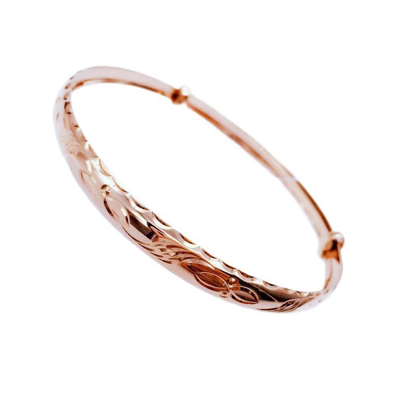 Браслет-пуловер с узором из чистого фиолетового золота для женщин, модный, атмосфера цвета, позолоченный, из розового золота