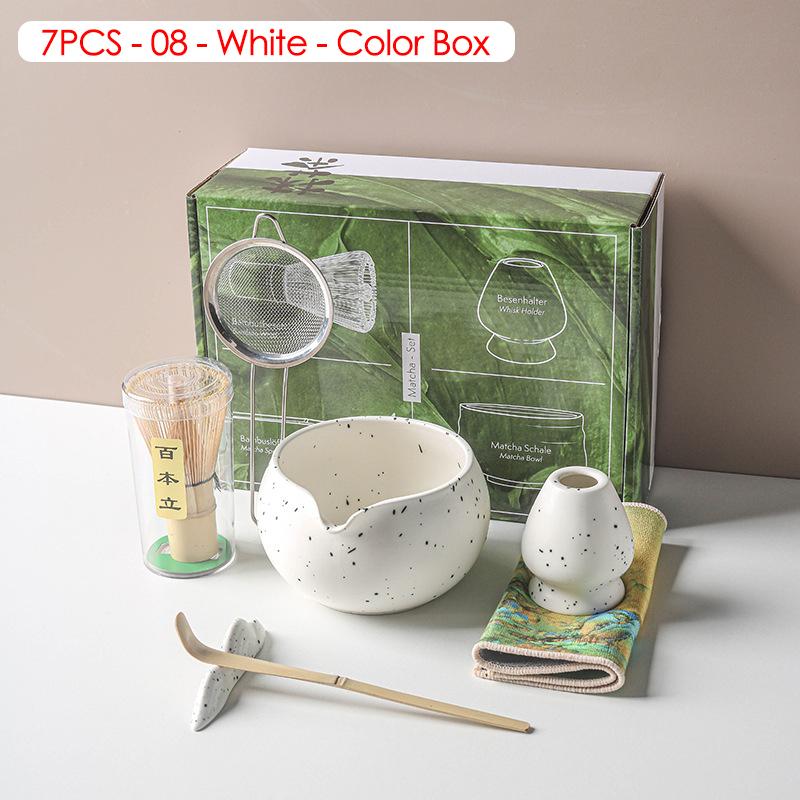 4/5/6/7/8 шт. Белый/Зеленый/Синий/Фиолетовый Венчик для чая матча Чайная посуда Японская церемония Бамбуковый чайный инструмент Изысканный набор для матча для чайного сервиза