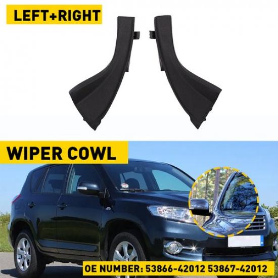 2X Front Windshield Wiper Cowl Extension Trim Black For 2006-2012 Toyota RAV4 US