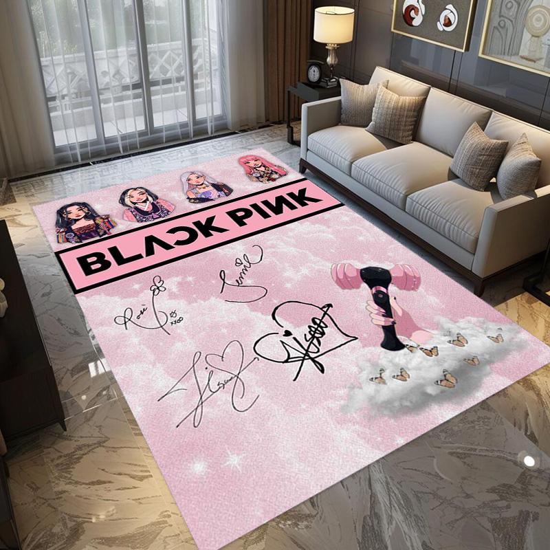 Blackpink Heartbeat Glow carpet printing Home Decor Dormitory decoration Room Christmas gifts