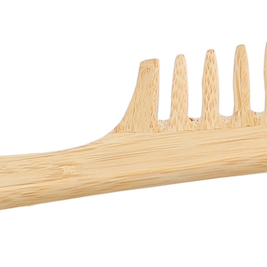 Бамбуковая расческа с широкими зубьями и ручкой, антистатический шампунь для вьющихся волос, распутывающая расческа для волос с большими зубьями