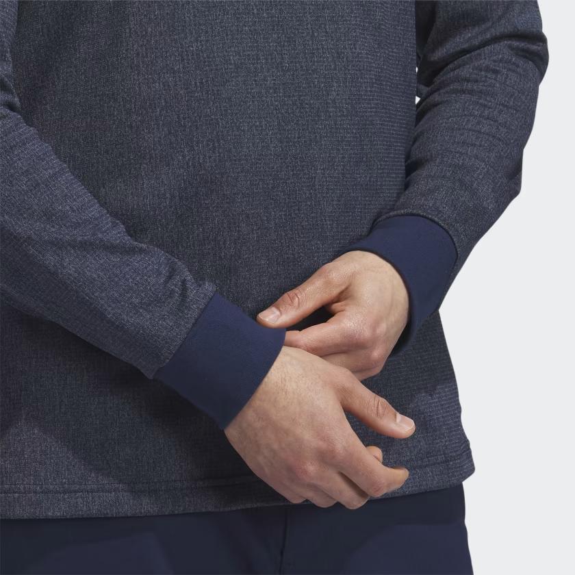adidas Рубашка поло Essentials Heathered с длинным рукавом и логотипом Color Block Мужские рубашки поло Темно-синие HZ0426