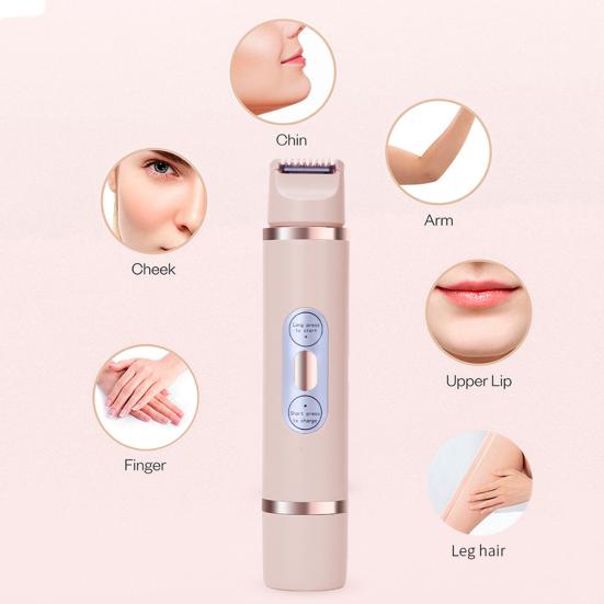Женская электробритва USB перезаряжаемая двойная головка IPX7 водонепроницаемая портативная для лица, тела, зоны бикини, рук, ног, эпилятор, бритва, триммер
