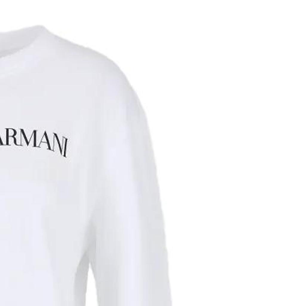 Emporio Armani Свитшот женский с принтом букв, круглым вырезом, длинным рукавом, SS23, белый, 8N2M9E2J49ZF109