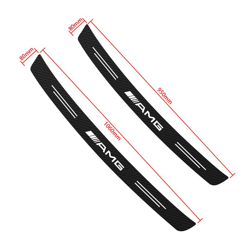 1PC Car Rear Bumper Trunk Carbon Fiber Stickers Auto Rear Bumper Trunk Load Edge Protector For Mercedes Benz AMG W124 W201 W202