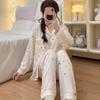 Moon Dot Print Women's Pajamas Set Casual Simple Nightwear Sleepwear Autumn Winter New Pajamas for Women