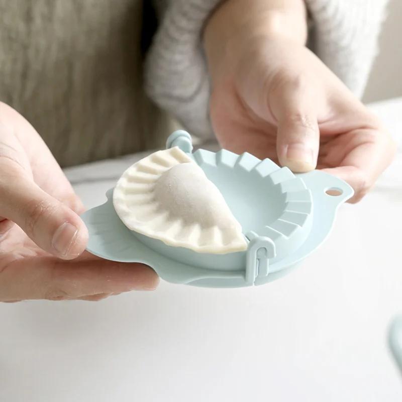 Форма для лепки пельменей из пшеничной соломы - 2-в-1 DIY Форма для пельменей для вареников, Экологичный инструмент-пресс с нескользящей ручкой и отверстием для хранения