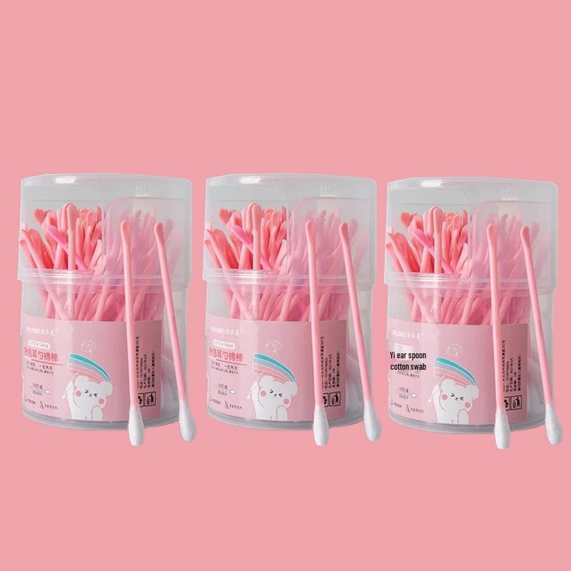 Dual-Use Ear & Makeup Swab: Two-in-One Cotton Ear Pick with Small Head, Double-Headed for Adults