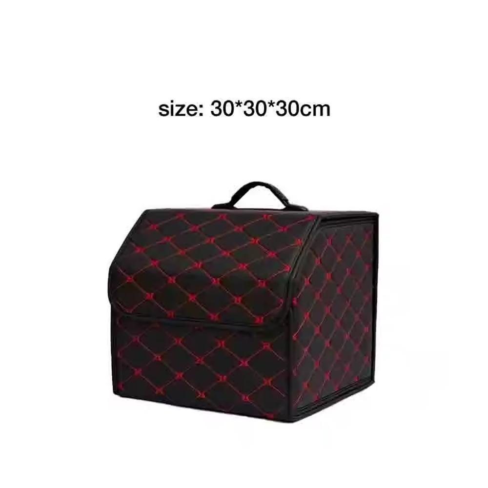 Foldable Car Trunk Storage Organizer Box Collapsible Vehicle Rear Cargo Bin Space Saving Decorative Trunk Accessory