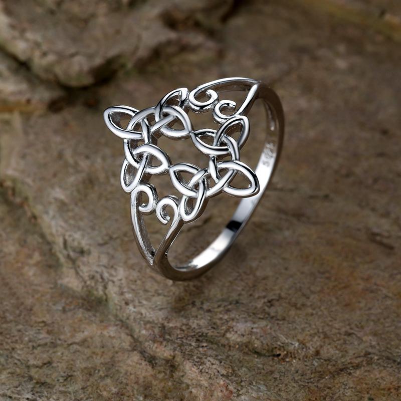 925 стерлингового серебра колдовство кельтские узлы кольца для женщин крест вечности перстни винтажный амулет ювелирные изделия подарок