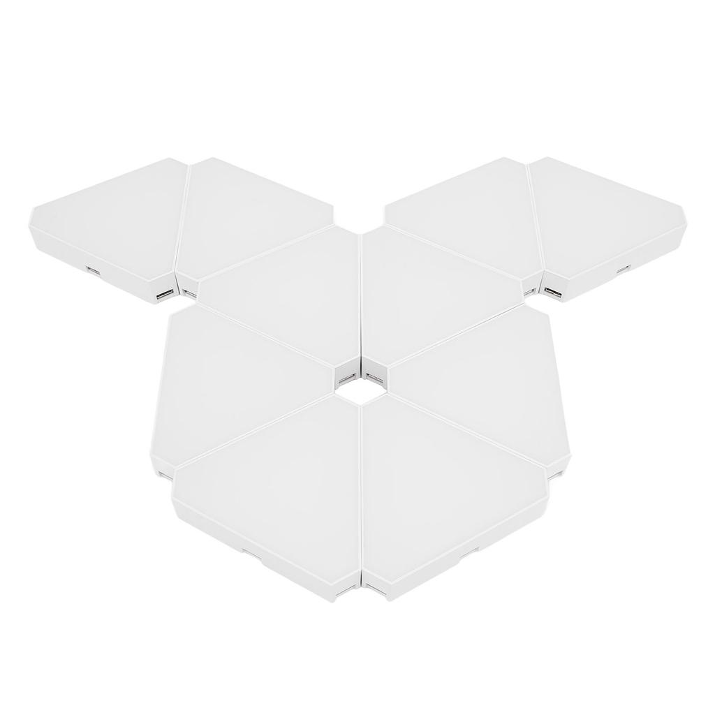 10 комплектов светодиодных панелей RGB с треугольным соединением, декоративная лампа, синхронизация музыки через приложение BT и пульт дистанционного управления