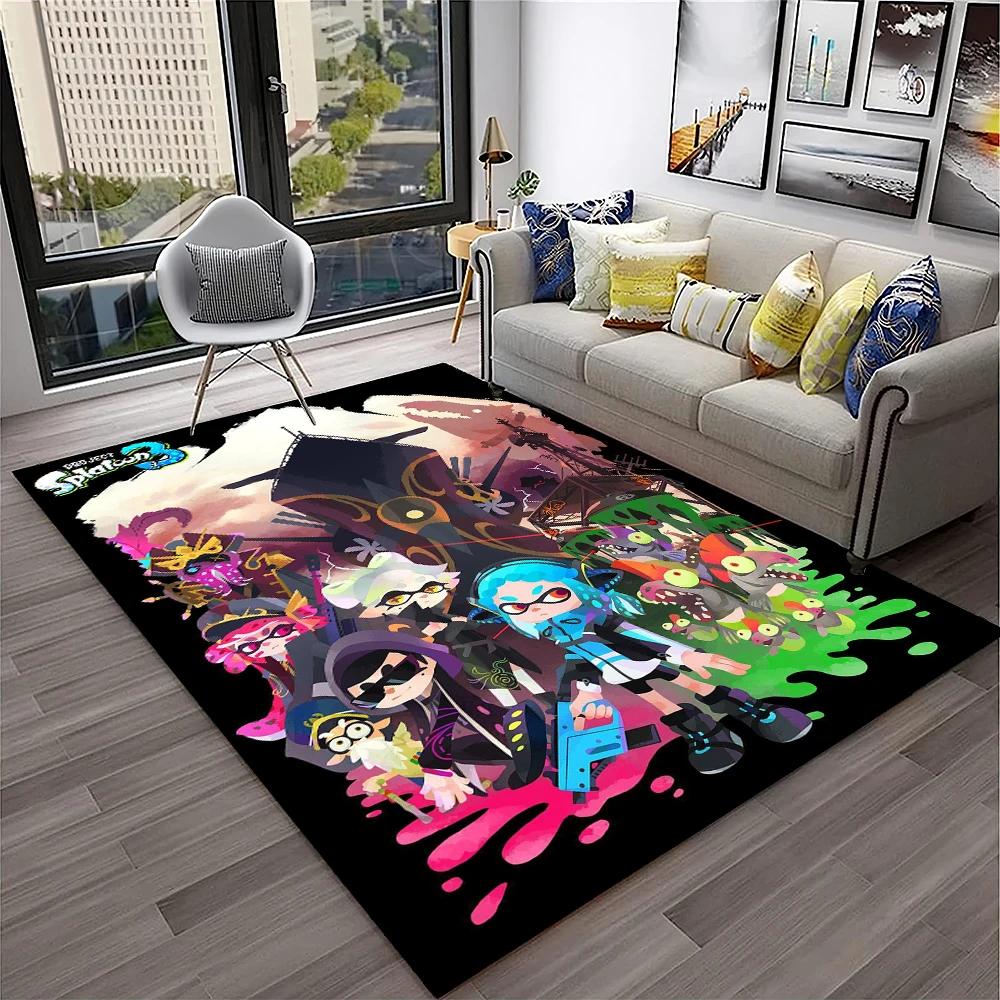 3D Игры Splatoon3, Ковер-мультфильм для ПК Gamer для дома, гостиной, спальни, дивана, коврик для двери, декор, детский коврик, нескользящий коврик для пола
