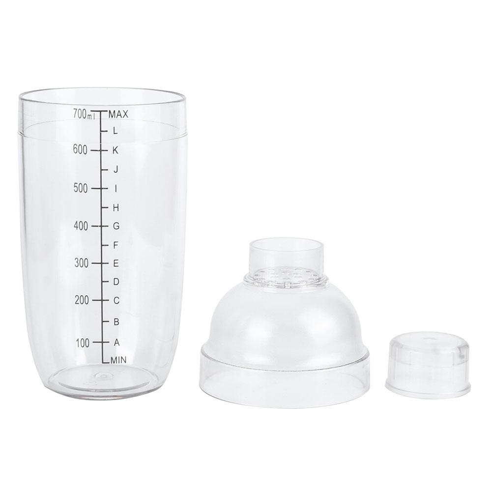 PC Cocktail Shaker with Scale Milk Teapot Juices Wine Plastic Cup for Home Bar Store700ml