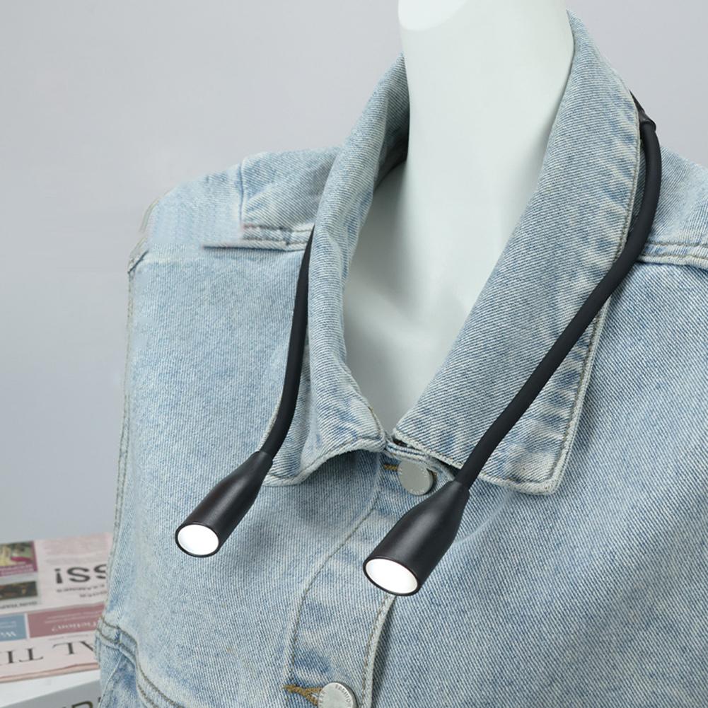 Светодиодный налобный светильник для чтения с гибкими дужками, лампа для чтения, регулируемая яркость, светодиодный ночник, фонарик для чтения, рукоделия, вязания