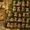 Милые ornaments в форме собаки, Адвент-календарь на 24 дня, Плоские 2D ornaments-подвески в виде чихуахуа, Ежедневная подарочная коробка-сюрприз, Разные акриловые подвески для праздника
