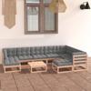 Day and Night - Day and Night Garden Furniture Set 10 Pieces and Cushions Solid Pine Wood