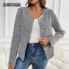 Autumn and Winter Women's Jacket Little Fragrance Plaid Cardigan