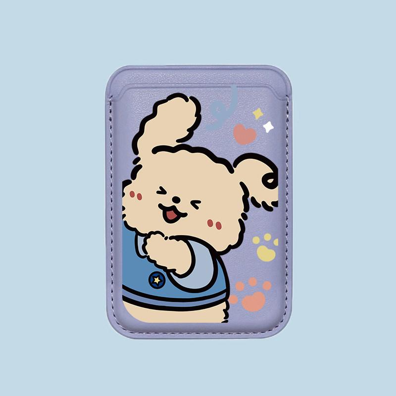 Модный Милый Мультяшный Рисунок Щенячьей Парочки Y2K Держатель для Карт Магнитный Для iPhone 17 Для Samsung Galaxy S26 Для MagSafe Кошелек Чехол