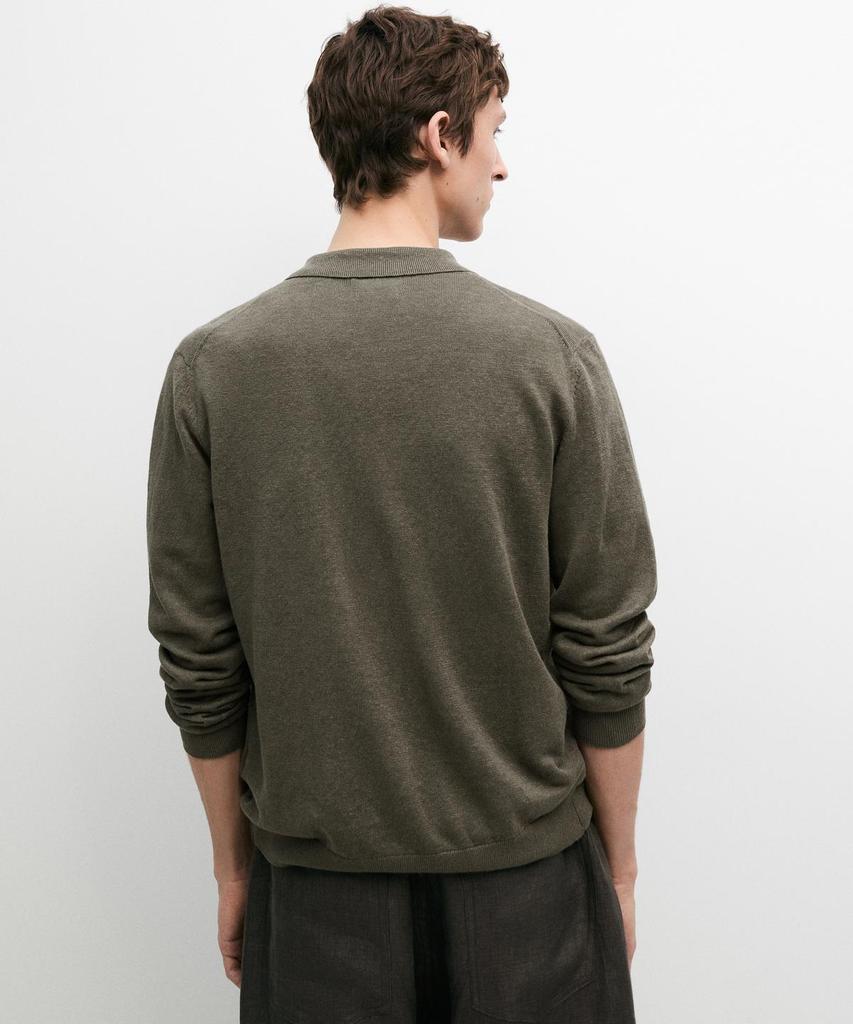 Кардиган Massimo Dutti из льняного трикотажа на пуговицах