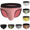 Men Double Thong Panties Sexy Solid Brief Thong Breathable Underpants